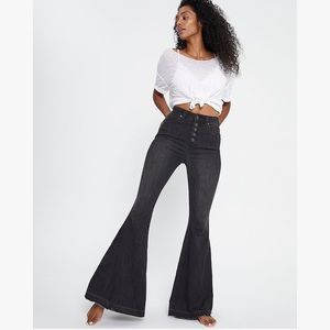 Free People Irreplaceable Flare Jeans in Black 32